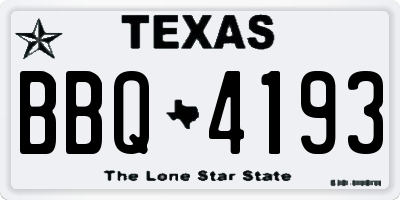TX license plate BBQ4193