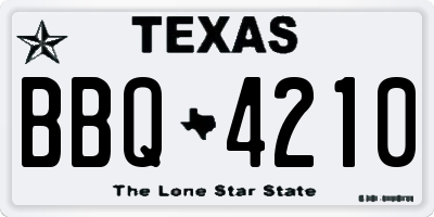 TX license plate BBQ4210