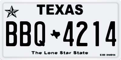 TX license plate BBQ4214