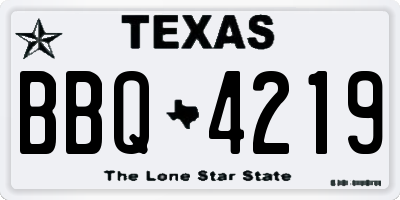 TX license plate BBQ4219