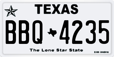 TX license plate BBQ4235