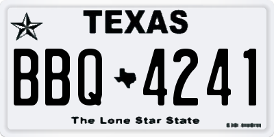 TX license plate BBQ4241