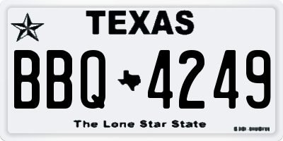 TX license plate BBQ4249