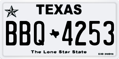 TX license plate BBQ4253