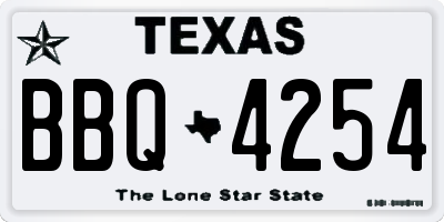 TX license plate BBQ4254