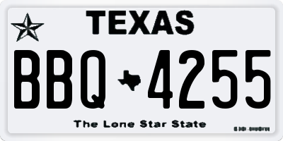 TX license plate BBQ4255