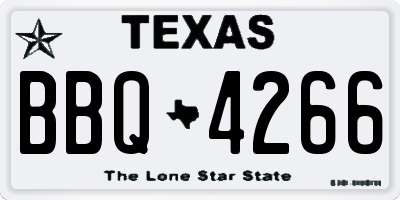 TX license plate BBQ4266