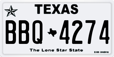 TX license plate BBQ4274