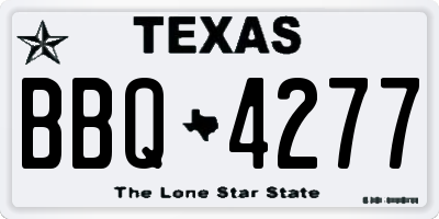 TX license plate BBQ4277
