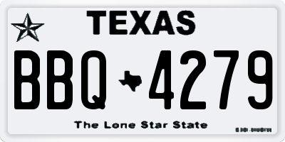 TX license plate BBQ4279