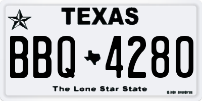 TX license plate BBQ4280