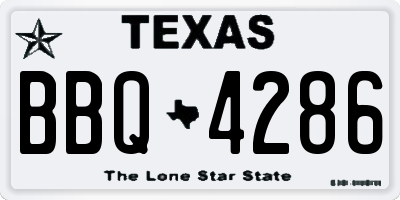 TX license plate BBQ4286