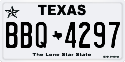 TX license plate BBQ4297