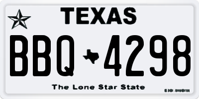 TX license plate BBQ4298