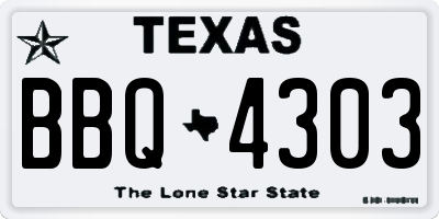 TX license plate BBQ4303