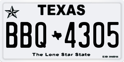 TX license plate BBQ4305
