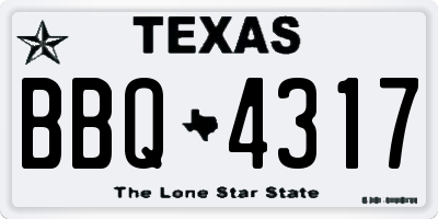 TX license plate BBQ4317