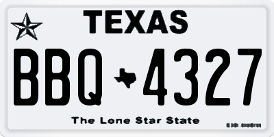 TX license plate BBQ4327