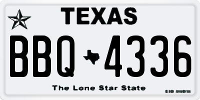 TX license plate BBQ4336