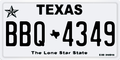 TX license plate BBQ4349