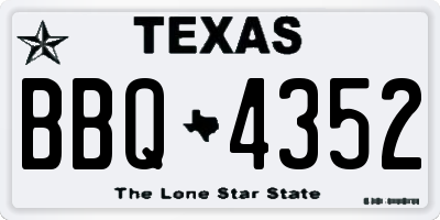 TX license plate BBQ4352