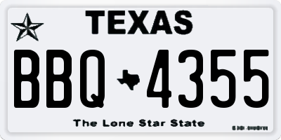 TX license plate BBQ4355