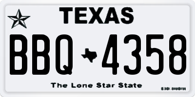 TX license plate BBQ4358