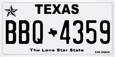 TX license plate BBQ4359