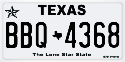 TX license plate BBQ4368