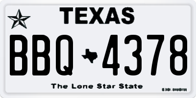 TX license plate BBQ4378