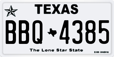 TX license plate BBQ4385