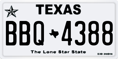 TX license plate BBQ4388