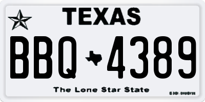 TX license plate BBQ4389