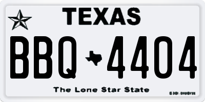 TX license plate BBQ4404
