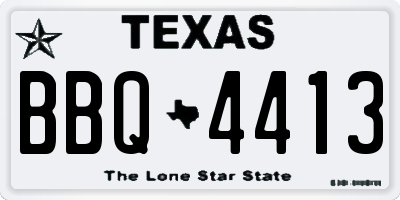 TX license plate BBQ4413