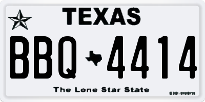 TX license plate BBQ4414