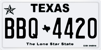 TX license plate BBQ4420