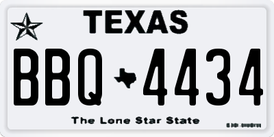 TX license plate BBQ4434