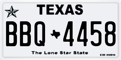 TX license plate BBQ4458