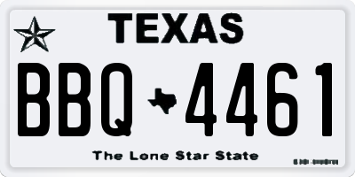 TX license plate BBQ4461