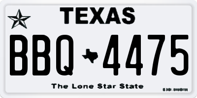 TX license plate BBQ4475