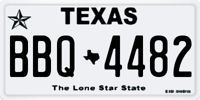 TX license plate BBQ4482