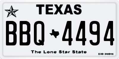 TX license plate BBQ4494