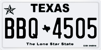 TX license plate BBQ4505