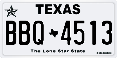 TX license plate BBQ4513
