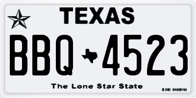 TX license plate BBQ4523