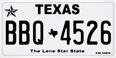 TX license plate BBQ4526
