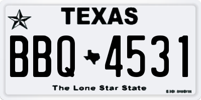 TX license plate BBQ4531
