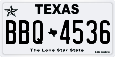 TX license plate BBQ4536