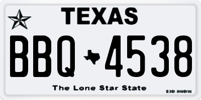 TX license plate BBQ4538